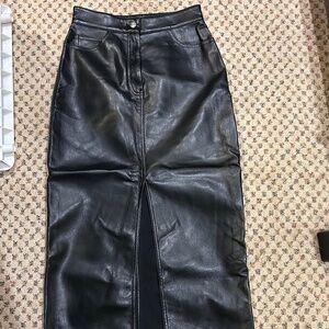 Wilfred Faux Leather Midi Skirt